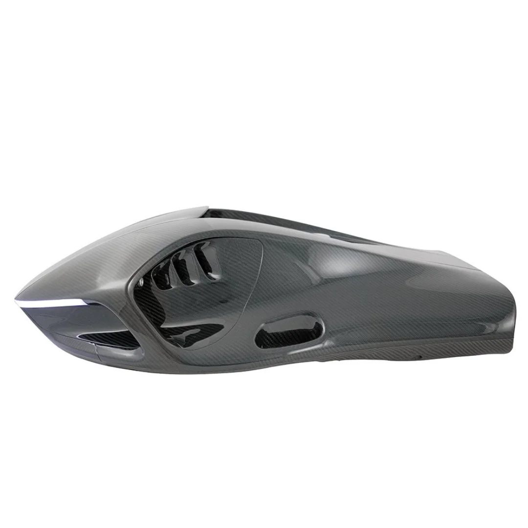 Side view of the SeaNXT Elite in black carbon finish, highlighting its sleek and aerodynamic design.